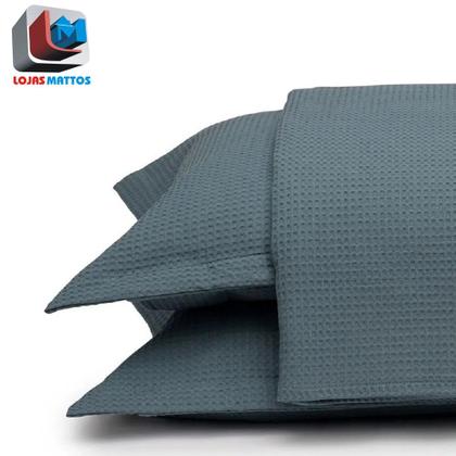 Imagem de Colcha Super Queen Dohler Piquet Favo 100% Algodão Lisa Kit 3pçs Macio