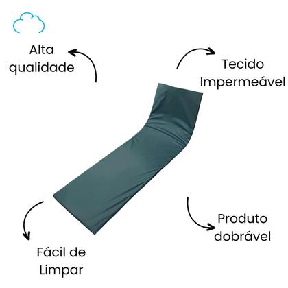 Imagem de  Colchão Almofada Espreguiçadeira Piscina Verde Militar Impermeável 2un