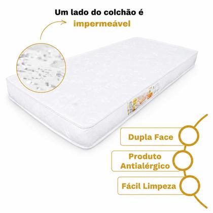 Imagem de Colchão Bebe Para Berço Chiqueirinho D18 100x70x10 Impermeável Efraim Home