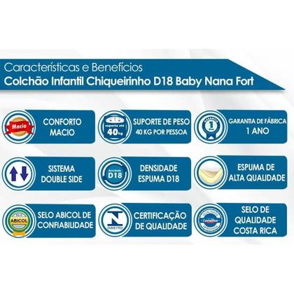Imagem de Colchão Berço Chiqueirinho D18 Baby Nana Infantil 72x105