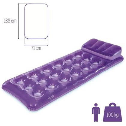 Imagem de Colchão Bronzeador Inflável Caribe Porta Copos 58890 Intex