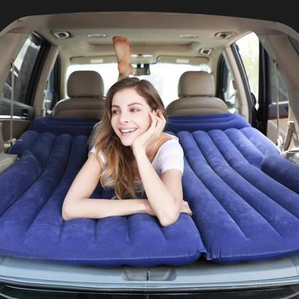 Imagem de Colchão Cama Inflável Para Carro Com Bomba Elétrica 12v Vg Plus Azul