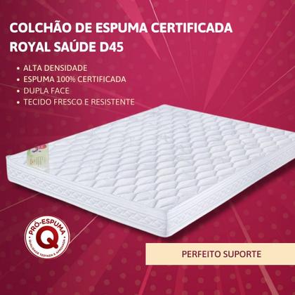 Imagem de Colchão Casal de Espuma Orthocrin Royal Saúde Plus Branco D45 - 128x188x25