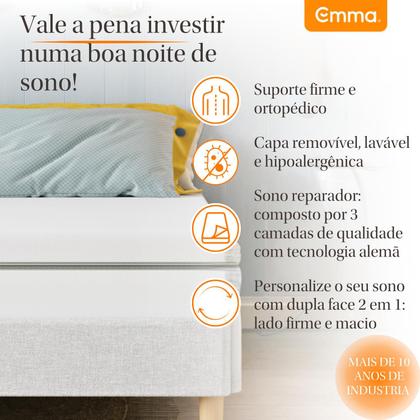 Imagem de Colchão Casal Emma Duo Comfort - 10 anos de garantia, conforto ortopédico dupla face - 138x188cm