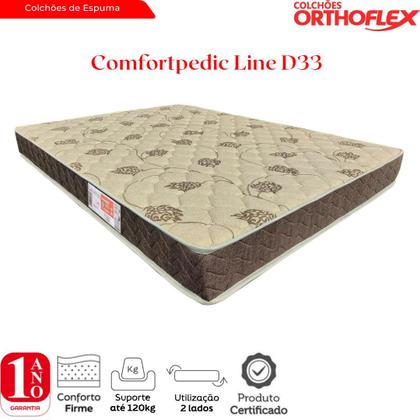 Imagem de Colchão Casal Espuma Comfortpedic Line D33 17x138x188cm Orthoflex Bege/Marrom