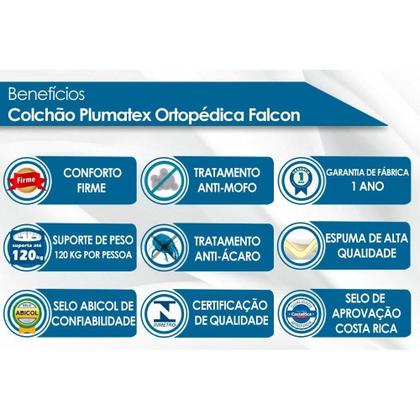 Imagem de Colchão Casal Espuma D26 Falcon Firme (138x188x22) - Plumatex