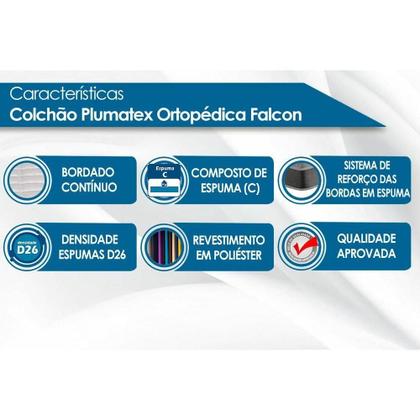 Imagem de Colchão Casal Espuma D26 Falcon Firme (138x188x22) - Plumatex