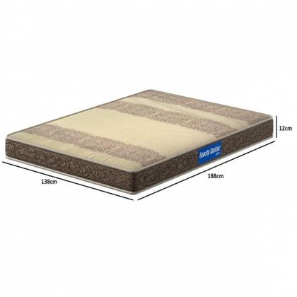 Imagem de Colchão Casal Espuma D33 138x188x12cm Marrom C/Bege