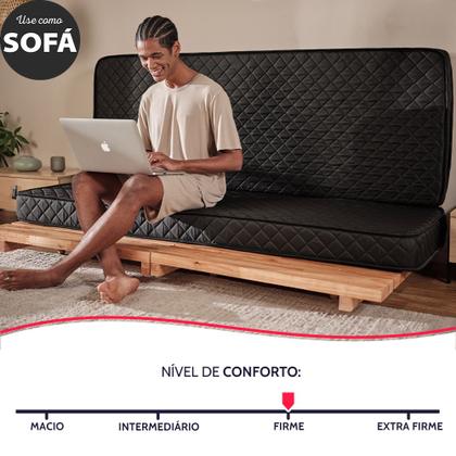 Imagem de Colchão Casal Espuma D33 Dobrável Multiuso 3 em 1 Firme a Vácuo - BF Colchões