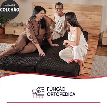Imagem de Colchão Casal Espuma D33 Dobrável Multiuso 3 em 1 Firme a Vácuo - BF Colchões