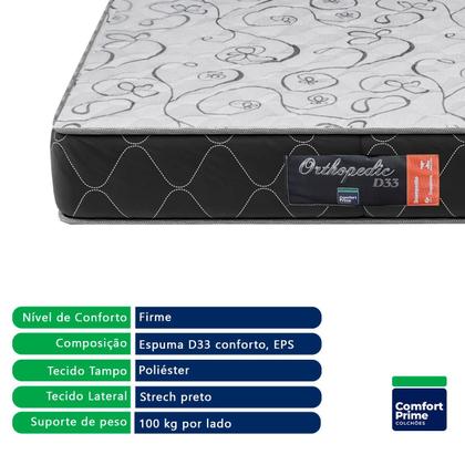 Imagem de Colchão Casal Espuma D33 Iso 100 Orthopedic 138x30x188
