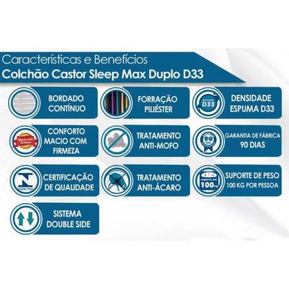 Imagem de Colchão Casal Espuma D33  Sleep Max (138x188x14) - Castor