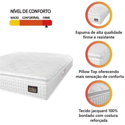 Imagem de Colchão Casal Espuma D45 Lazio Pillow Top 138x188cm