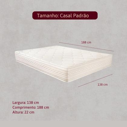 Imagem de Colchão Casal Espuma D45 Orthocrin Royal Saúde Plus Bege 138x188x22 Alto Suporte