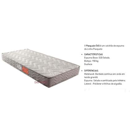 Imagem de Colchão Casal Espuma D45 Pasquale Gray (138x188x18) - Paropas