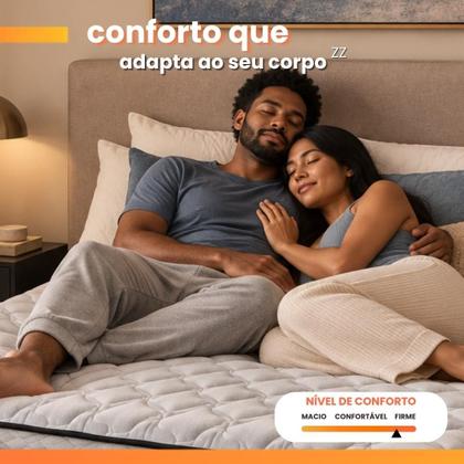 Imagem de Colchão Casal Espuma D45 Pillow Top Strong 138x188x24cm Cinza/Branco Hellen - Suporta até 150kg por
