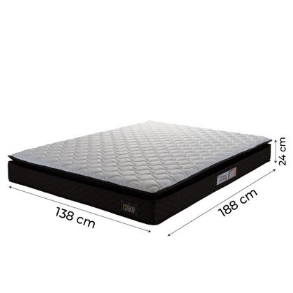 Imagem de Colchão Casal Espuma D45 Pillow Top Strong Marrom/Branco Hellen - Suporta até 150kg por Pessoa