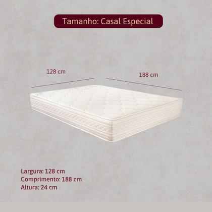 Imagem de Colchão Casal Espuma D45 Royal Saúde Plus Pillow Top Orthocrin Medida Especial 128x188x24 Alto Suporte