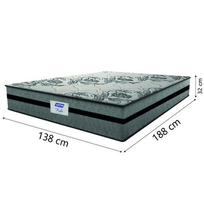 Imagem de Colchão Casal Gazin Com Molas Ensacadas Rubi 138x188x32cm Cinza/Preto - Suporta Até 120Kg Por Pessoa