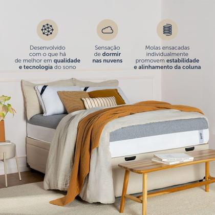 Imagem de Colchão Casal Guldi Dream Mola Ensacada (30x138x188) Cinza e Branco