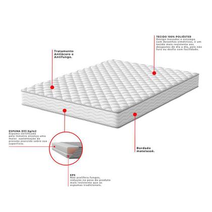 Colchão Casal Howie Espuma D33 (17x138x188) Branco - Mobly Imagem de Colchão Casal Howie Espuma D33 (17x138x188) Branco