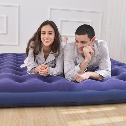 Imagem de Colchão Casal Inflável com Bomba Manual e 2 Travesseiros VG Plus