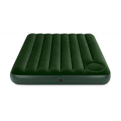 Imagem de Colchão Casal Inflável Flocked Verde com Bomba Interna Intex