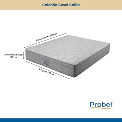 Imagem de Colchão Casal Mola Ensacada Probel Collin (138x188x30cm) Cinza