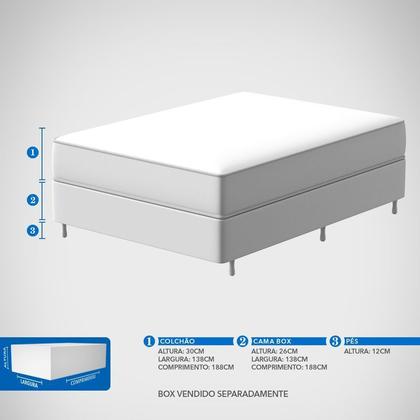 Imagem de Colchão Casal Mola Ensacada Probel Munique (138x188x30cm) Branco