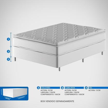 Imagem de Colchão Casal Mola Prodormir Sensitive Ômega (138x188x32cm) Branco