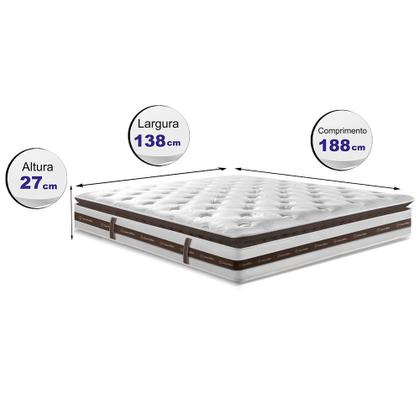 Imagem de Colchão Casal Molas Ensacadas 138x188 Cama inBox Relax Pillow 