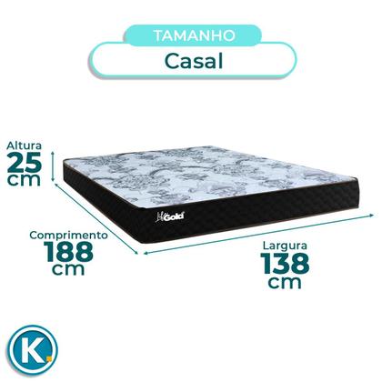 Imagem de Colchão Casal Molas Ensacadas + Bau Marrom - Life Gold
