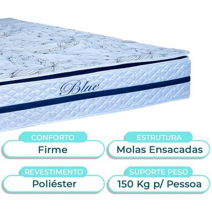 Imagem de Colchão Casal Molas Ensacadas + Box Preto - Blue