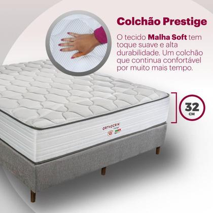 Imagem de Colchão Casal Molas Ensacadas Orthocrin Prestige 138x188x32 Alto Suporte Espuma HR GEL