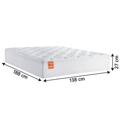 Imagem de Colchão Casal Molas Ensacadas Real Pillow Top 138x188x27cm Branco Inducol Até 130kg Por Pessoa