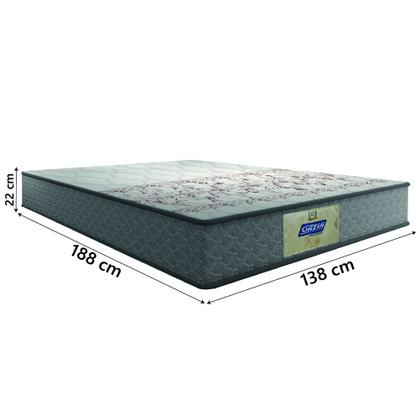 Imagem de Colchão Casal Molas Gazin Flora Cinza/Branco 138x188x22cm - Suporta Até 110 Kg Por Pessoa