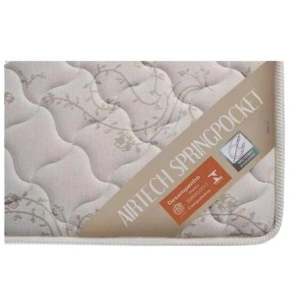 Imagem de Colchão Casal Ortobom Airtech Spring Pocket 138x188x25  Acompanha Protetor Impermeável, Conforto e Proteção em Dobro