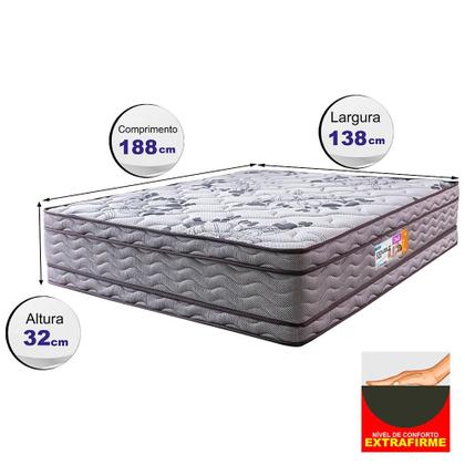 Imagem de Colchão Casal Ortopédico 138x188x32 Double Face Espuma D45 Cinza
