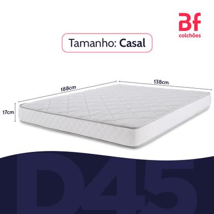 Colchão Casal Ortopédico de Espuma D45 a Vácuo 138x188cm BF Colchões Imagem de Colchão Casal Ortopédico de Espuma D45 a Vácuo 138x188cm BF Colchões
