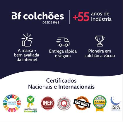 Imagem de Colchão Casal Ortopédico Firme Espuma D33 Antialérgico Certificado 138x188x17cm - BF Colchoes