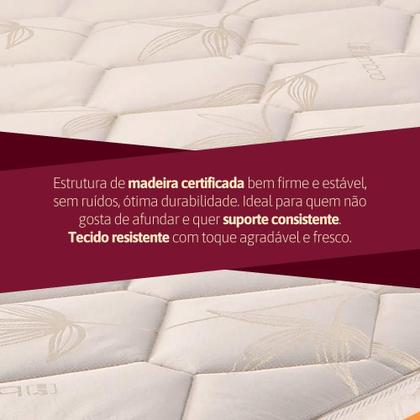 Imagem de Colchão Casal Ortopédico Madeira Espuma Ouro Bege Orthocrin Extra Firme 138x188x24 Alto Suporte