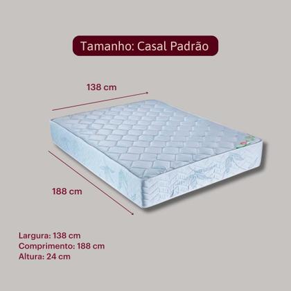 Imagem de Colchão Casal Ortopédico Madeira Ouro Azul Orthocrin 138x188x24 Conforto Extra Firme Tecido Antialérgico