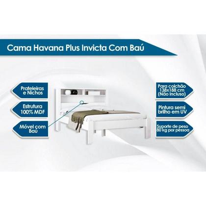 Imagem de Colchão Casal Ortopédico Ortobom + Cama Invicta Branco