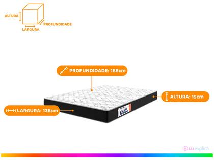 Imagem de Colchão Casal Plumatex de Espuma D33 15x138x188cm Plumaspuma