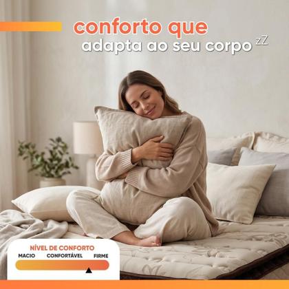 Imagem de Colchão Casal Queen Espuma D33 Pillow Top Van Gogh 158x198x29cm Marrom Hellen - Suporta Até 120 Kg Por Pessoa