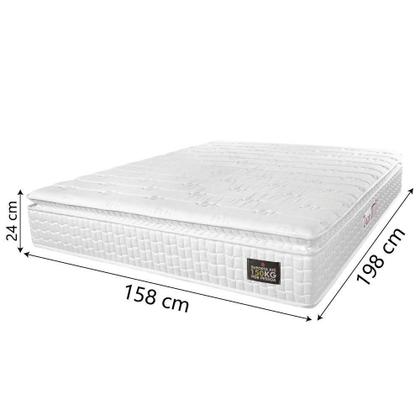 Colchão Casal Queen Espuma D45 Lazio Pillow Top 158x198x24cm Branco ...