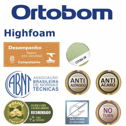 Imagem de Colchão Casal Queen Highfoam Bordado Espuma HR45 158x198x28cm - Ortobom