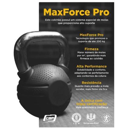 Imagem de Colchão Casal Queen Molas Com Pillow Max Force 158x198x27cm Inducol Suporta Até 200kg Cinza branco