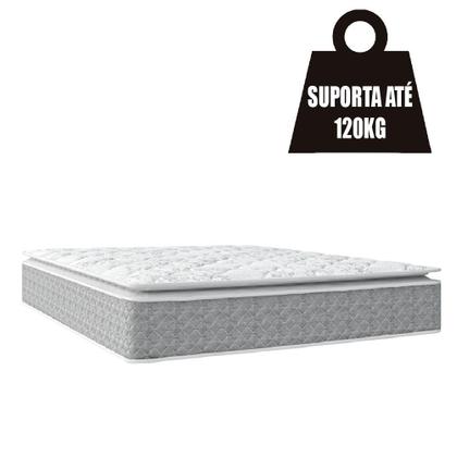 Imagem de Colchão Casal Queen Molas Ensacadas Pillow Top Perfect 158x198x33cm Cinza/Branco Umaflex