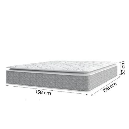 Imagem de Colchão Casal Queen Molas Ensacadas Pillow Top Perfect 158x198x33cm Cinza/Branco Umaflex